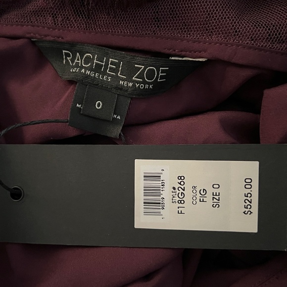 Rachel Zoe Angie Fig Purple Lace Open Back Long Sleeve Gown Dress - Picture 8 of 16